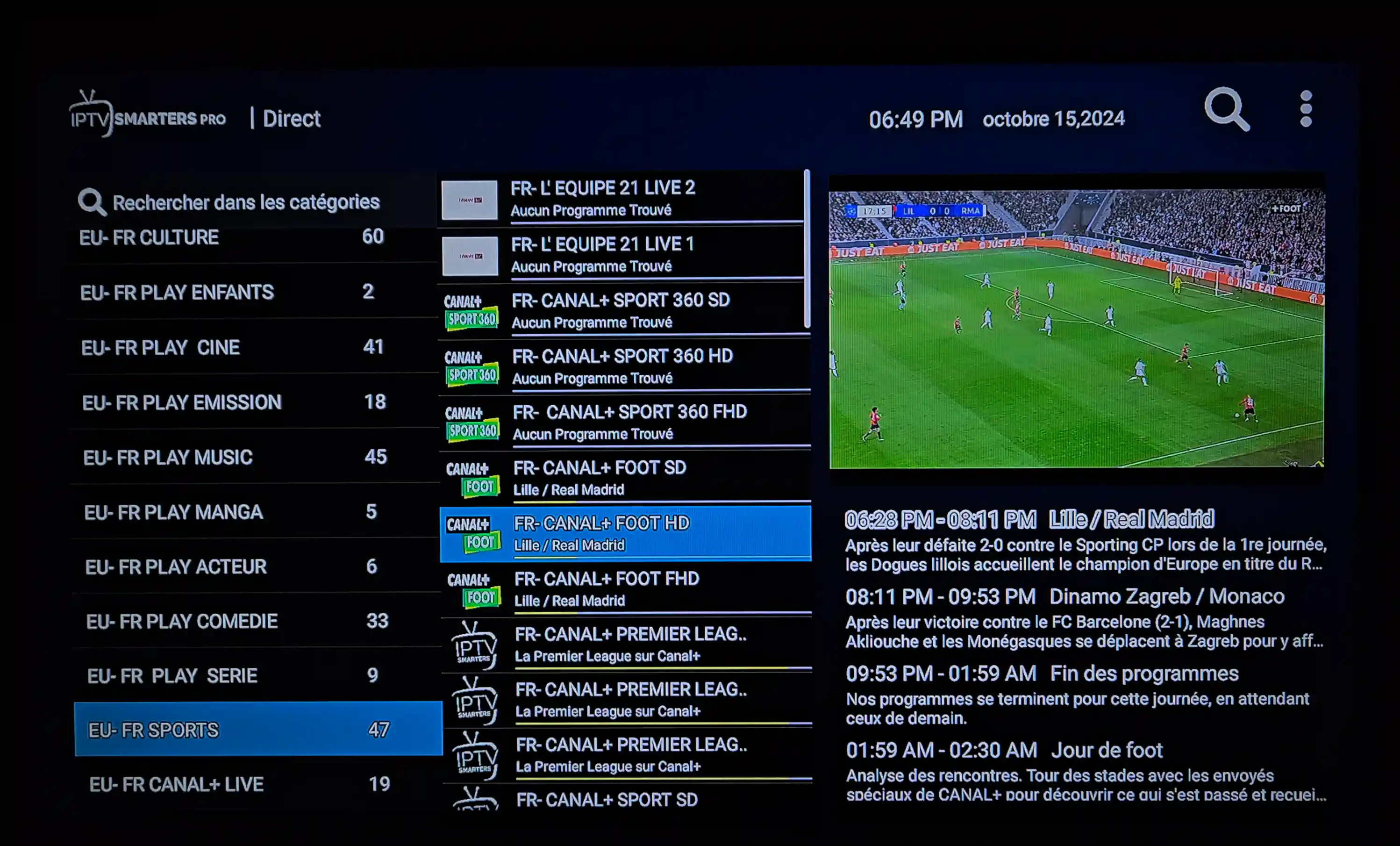 Iron IPTV — Guide TV EPG