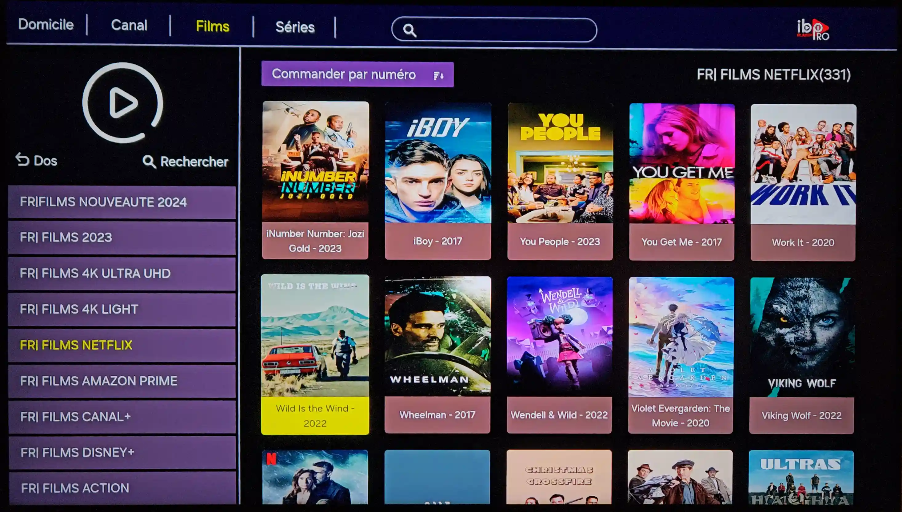 Interface Iron IPTV — VOD Films