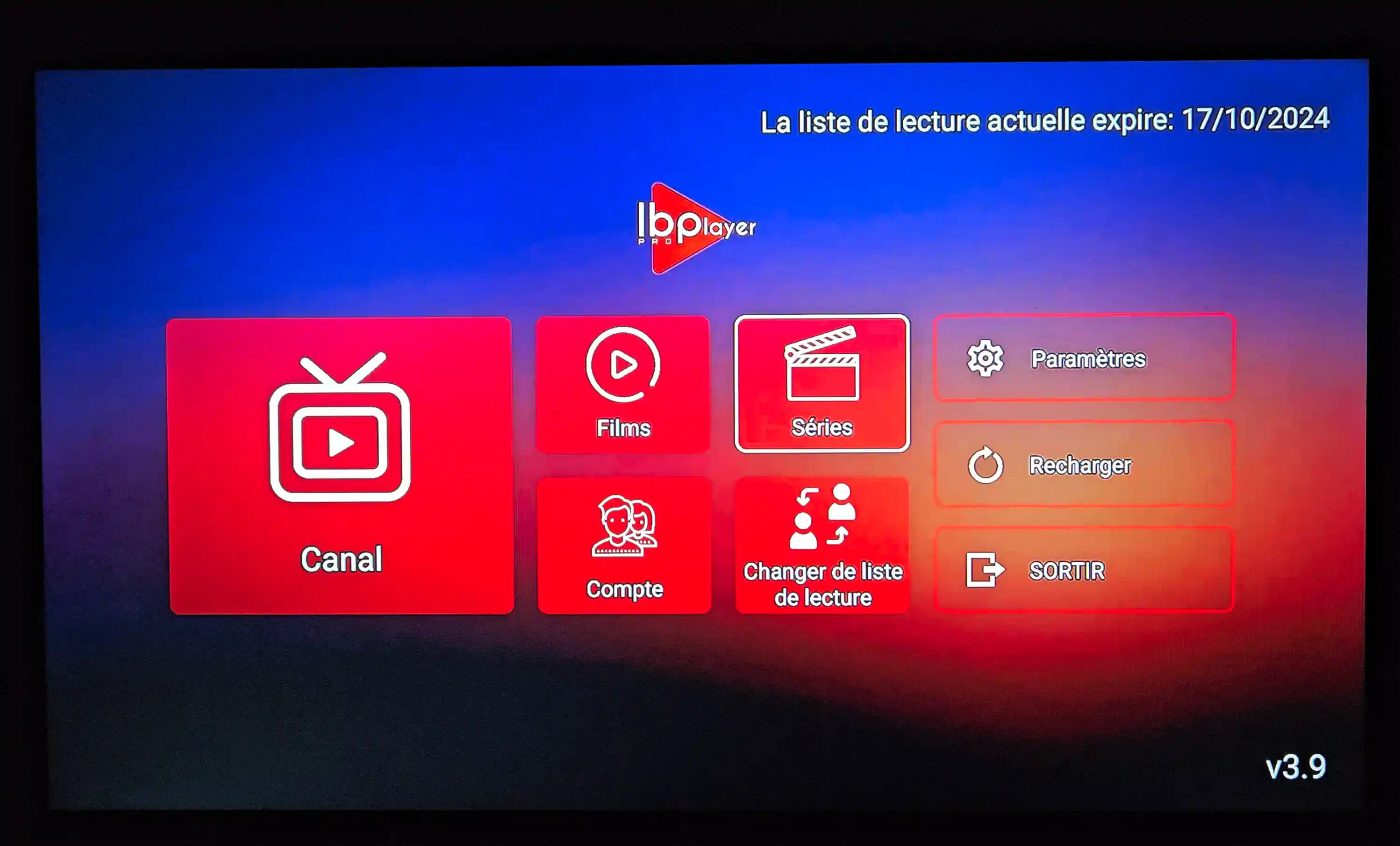 Interface Iron IPTV — Chaînes